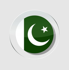 Pakistan flag state circle icon with a white background