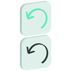 Flat rotate mark Icon in isometric style