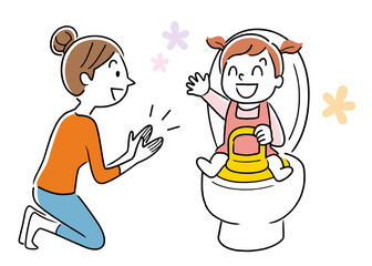 Child care: toilet training, mother and child