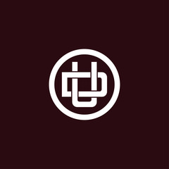 Obraz premium Initial letter DU or UD logo template with overlap circle heraldic illustration in flat design monogram symbol
