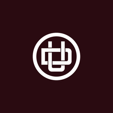 Initial letter DU or UD logo template with overlap circle heraldic illustration in flat design monogram symbol