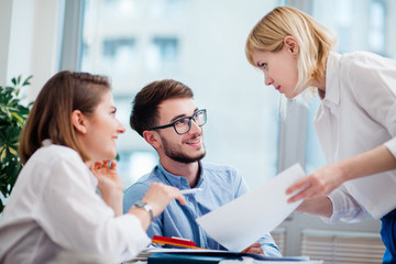 Fototapeta premium Team of architects working in the office 