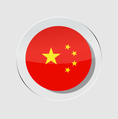 Chinese country flag circle icon with white background
