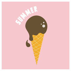 Nice vector flat illustration with ice cream