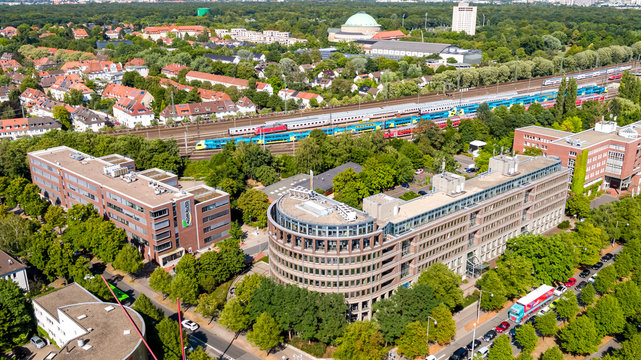 Droneshot of Hannover uka zentrale