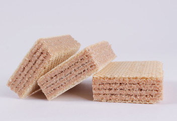 Top view of waffles isolated on a white background, waffles