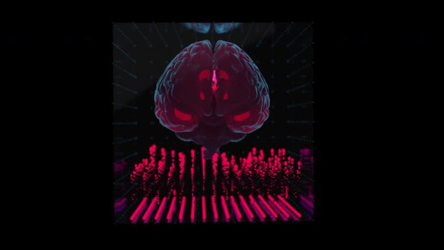 A brain in the abstract cube. 4k video, prores 4444 with alpha channel.