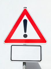 Verkehrsschild Gefahrstelle, Deutschland, Europa