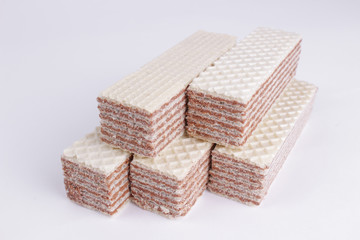 Top view of waffles isolated on a white background, waffles