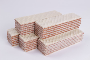 Top view of waffles isolated on a white background, waffles