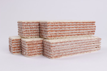 Top view of waffles isolated on a white background, waffles