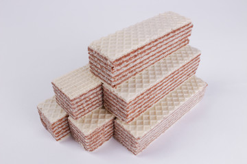 Top view of waffles isolated on a white background, waffles