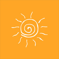 Sun. Vector hand drawn isolated objects. Icons in sketch style.