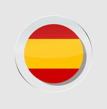 Spain Country Flag Circle Icon With A White Background