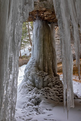 Frozen Waterfall in Northern Michigan - Memorial Falls