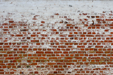 Background brick wall, white-red.