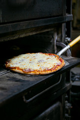 pizza in the oven