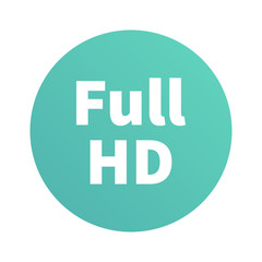 Full hd circle button icon gradient
