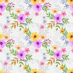 Seamless colorful flowers vector for fashion prints, wrapping, textile, paper, wallpaper.
