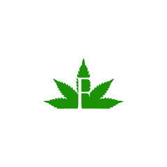 Fototapeta premium logo letter f with icon marijuana vector design 