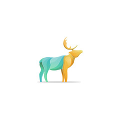 Awesome Gradient Deer Logo Design Professional, Colorful Deer Logo Modern