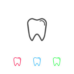 Tooth icon flat.