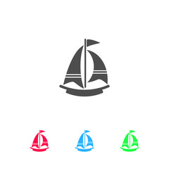 Boat icon flat.