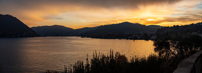 Scenic sunset on Lake Como