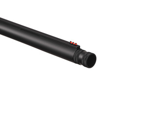 Modern semi-automatic shotgun with a wooden butt isolate on a white back. Weapons for hunting, sports and self-defense.