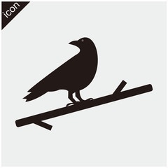 raven vector icon illustration sign