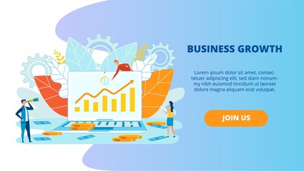 Group of People Studying Online Business Growth. Man and woman conduct Analitics Incresing Profit Business Company. Graph Financial Performance Growth on Laptop Monitor. Start Page for Site.