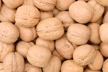 raw and dried walnut as a texture 