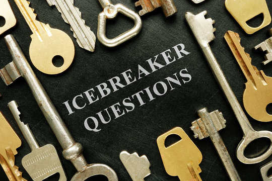 Ice Breakers Concept. Phrase Icebreaker Questions And Various Keys.