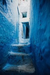 Beautiful blue medina city in Morocco, North Africa