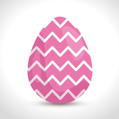 cute egg easter with geometric lines decorated vector illustration design