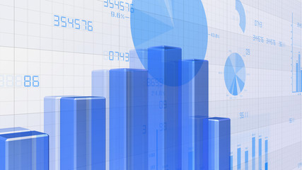 Business Economy Data Graph Chart Bar Growth Success 3D illustration background
