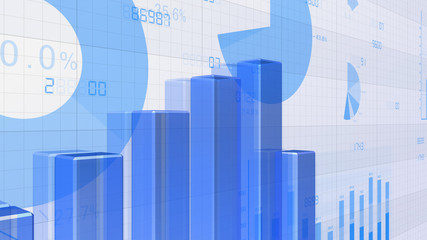 Business Economy Data Graph Chart Bar Growth Success 3D illustration background