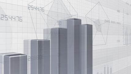 Fototapeta na wymiar Business Economy Data Graph Chart Bar Growth Success 3D illustration background