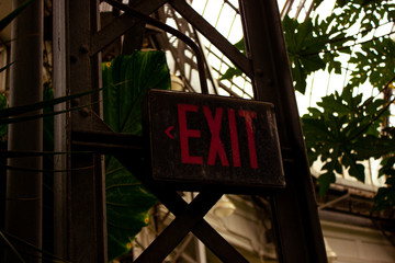Exit Sign Close up