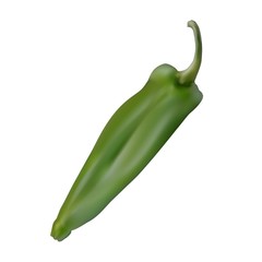 exotic Thai pepper fruit, spicy capsicum. Tropical hot green pepper close-up