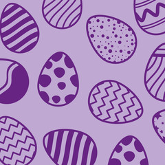 background of cute eggs easter decorated vector illustration design