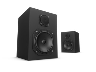 Obraz premium 3D rendering speakers isolated on white background