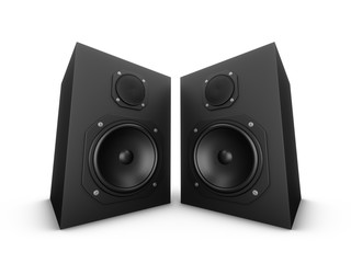 Fototapeta premium 3D rendering speakers isolated on white background