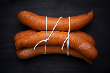 rustic raw uncooked spanish chorizo sausage
