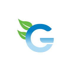 logo leaf with letter g vector design