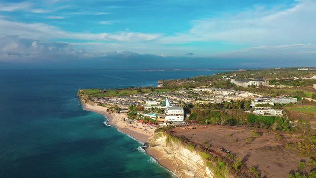 flycam films resort located on coast of tropical island