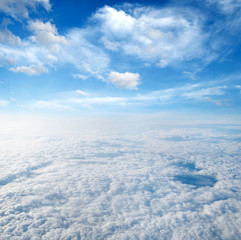 Naklejka premium Clouds a view from airplane window