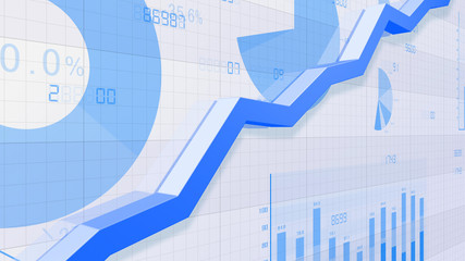 Business Economy Data Graph Chart Bar Growth Success 3D illustration background