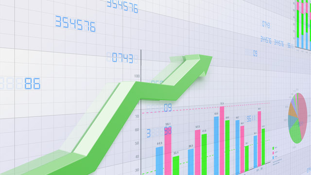 Business Economy Data Graph Chart Bar Growth Success 3D illustration background © bluebackimage