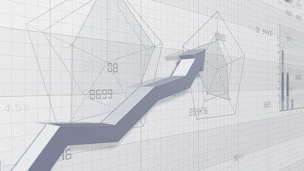 Business Economy Data Graph Chart Bar Growth Success 3D illustration background
